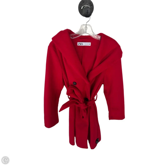 Coat Peacoat By Zara In Red, Size: S