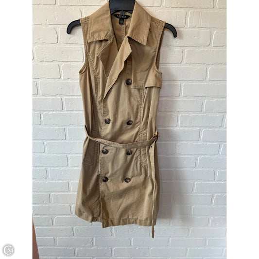 Dress Casual Midi By Lauren By Ralph Lauren In Tan, Size: Xs