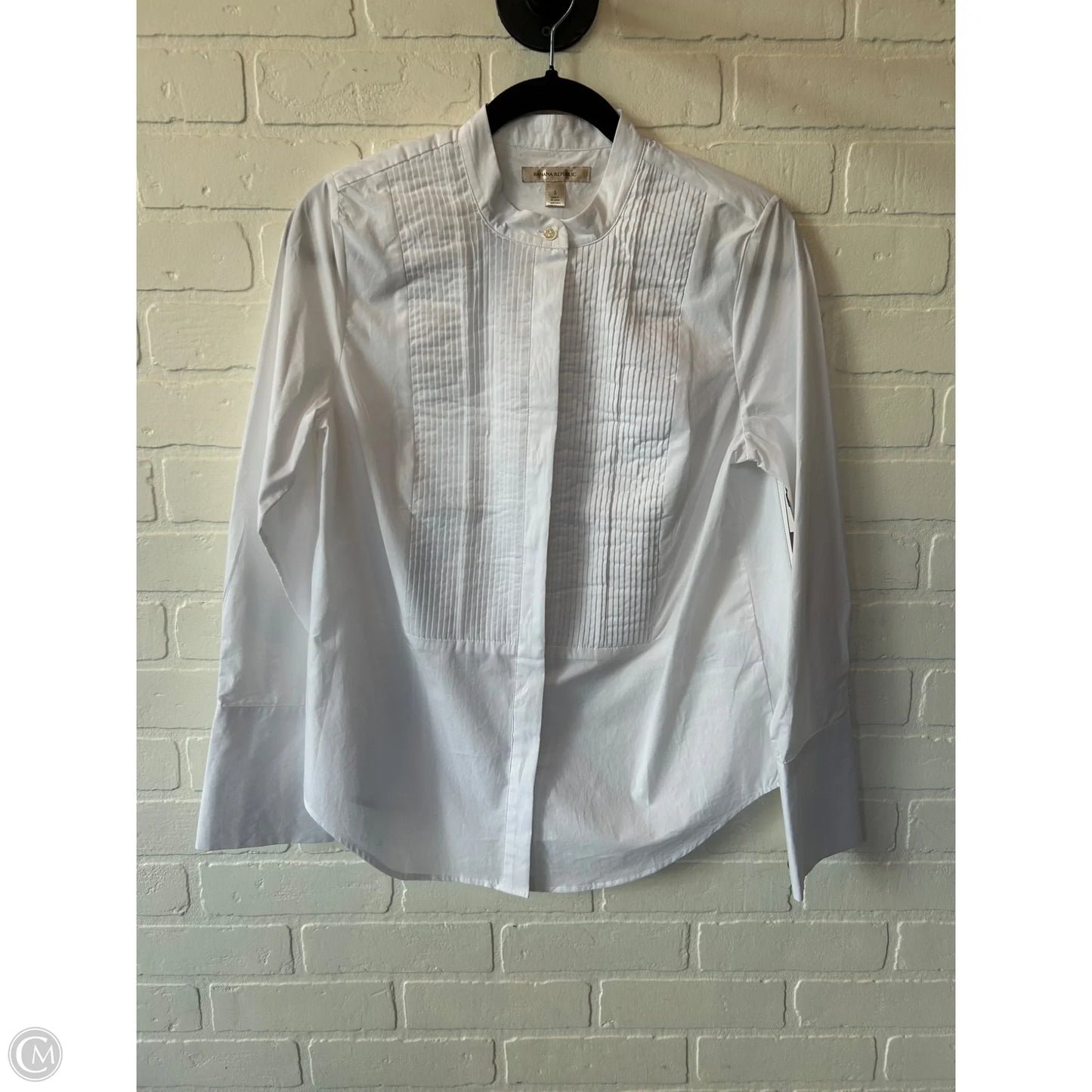 Top Long Sleeve By Banana Republic In White, Size: S