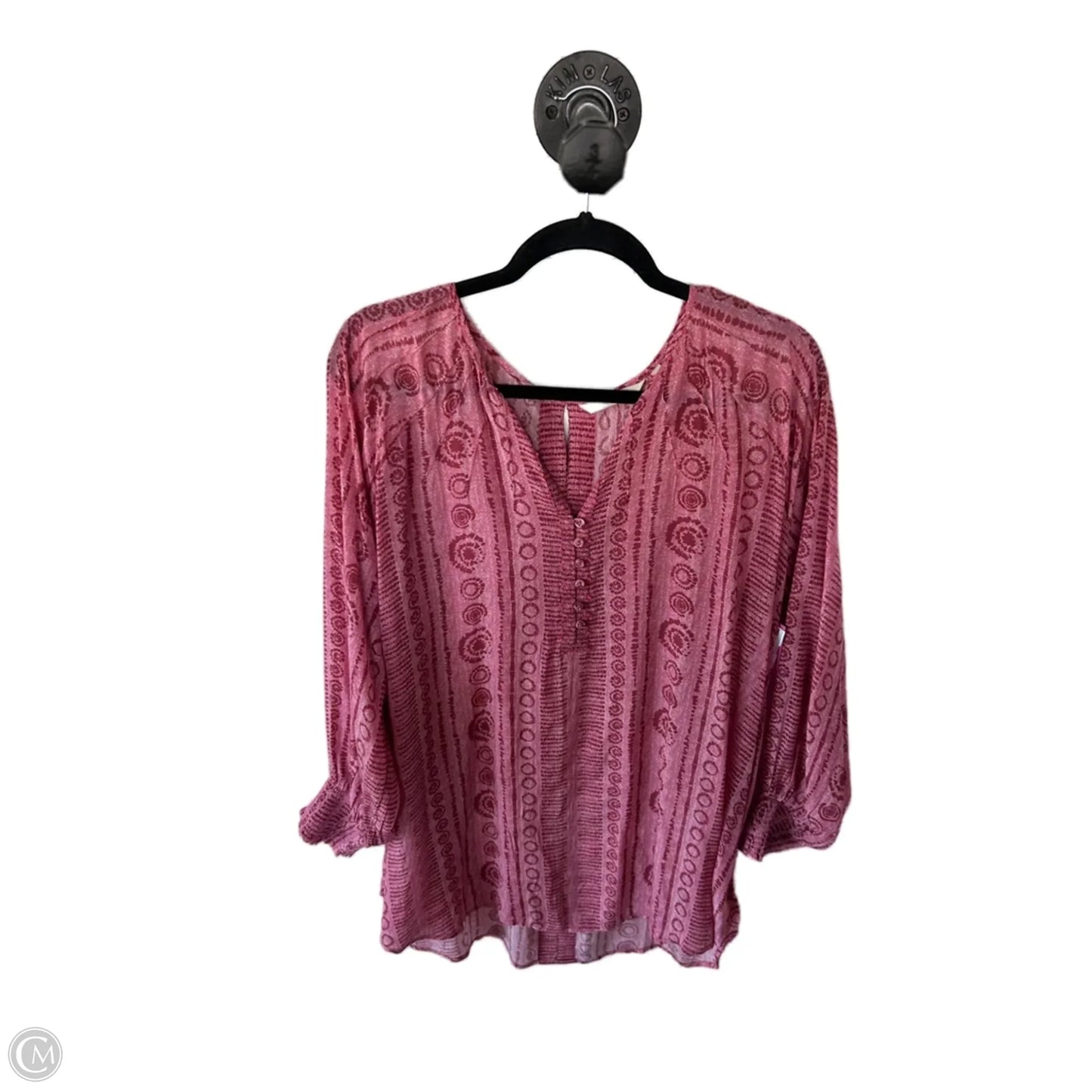 Top Long Sleeve By Soft Surroundings In Pink, Size: 1x
