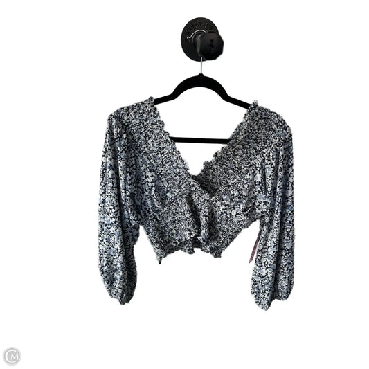 Top Long Sleeve By Abercrombie And Fitch In Blue & White, Size: S