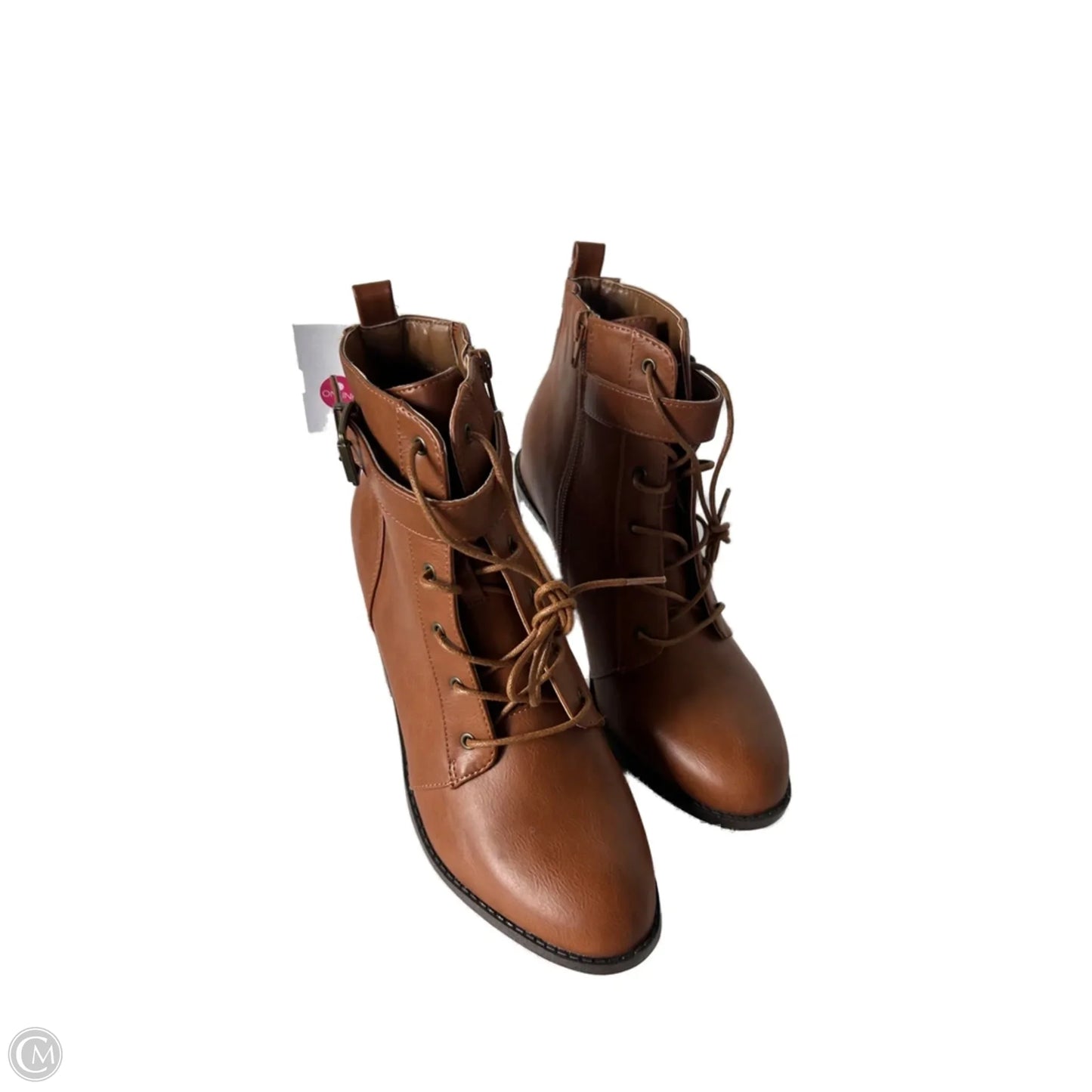 Boots Ankle Heels By Shoedazzle In Brown, Size: 9