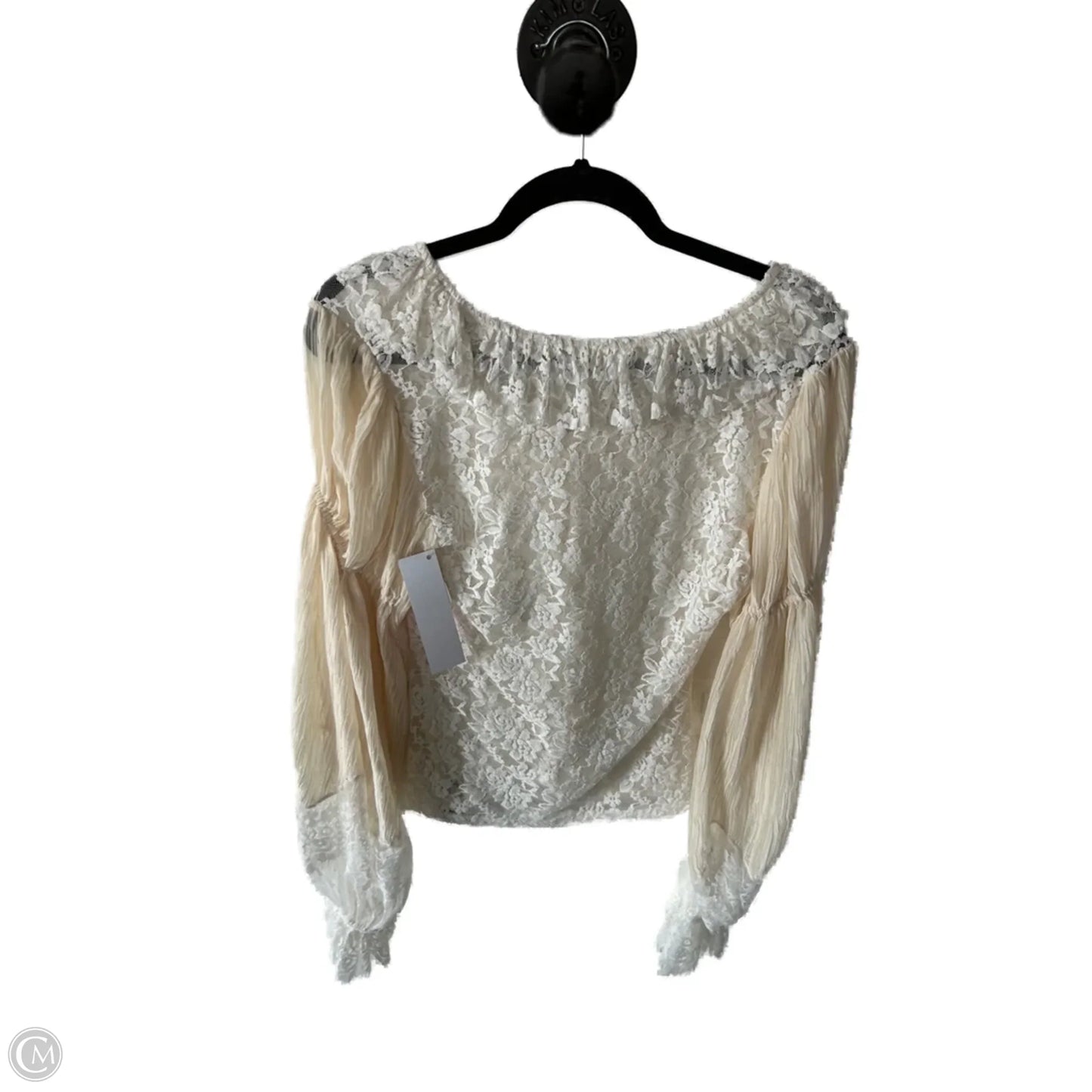 Top Long Sleeve By Anthropologie In Cream, Size: L