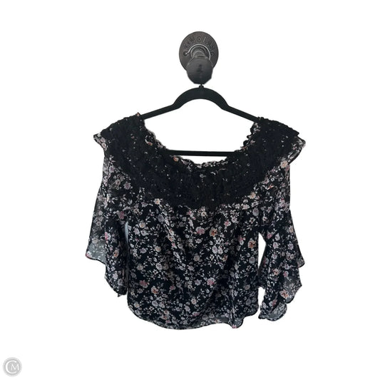 Top Long Sleeve By White House Black Market In Black & White, Size: M