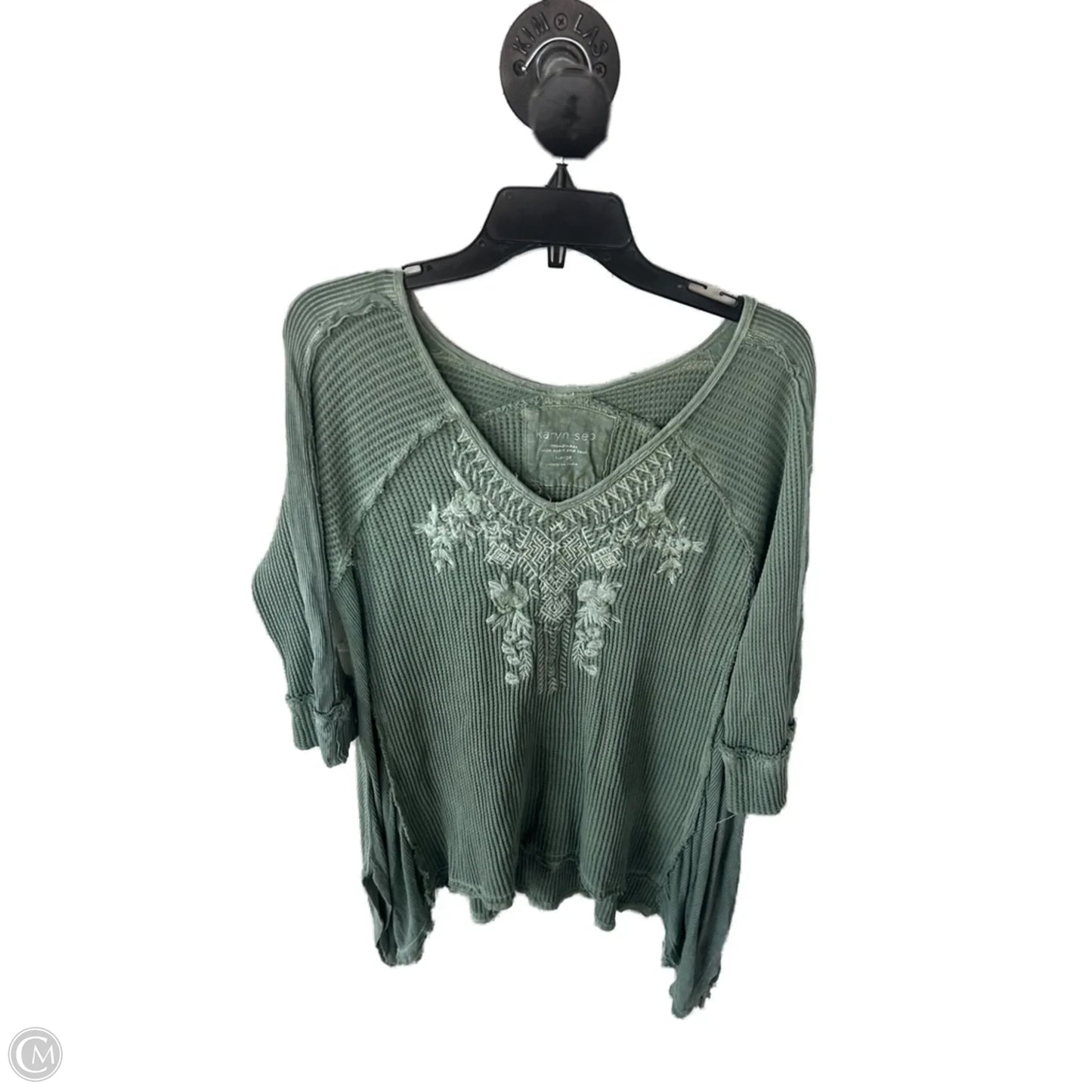 Top 3/4 Sleeve By Clothes Mentor In Green, Size: L