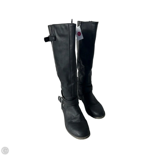 Boots Knee Flats By Just Fab In Black, Size: 9
