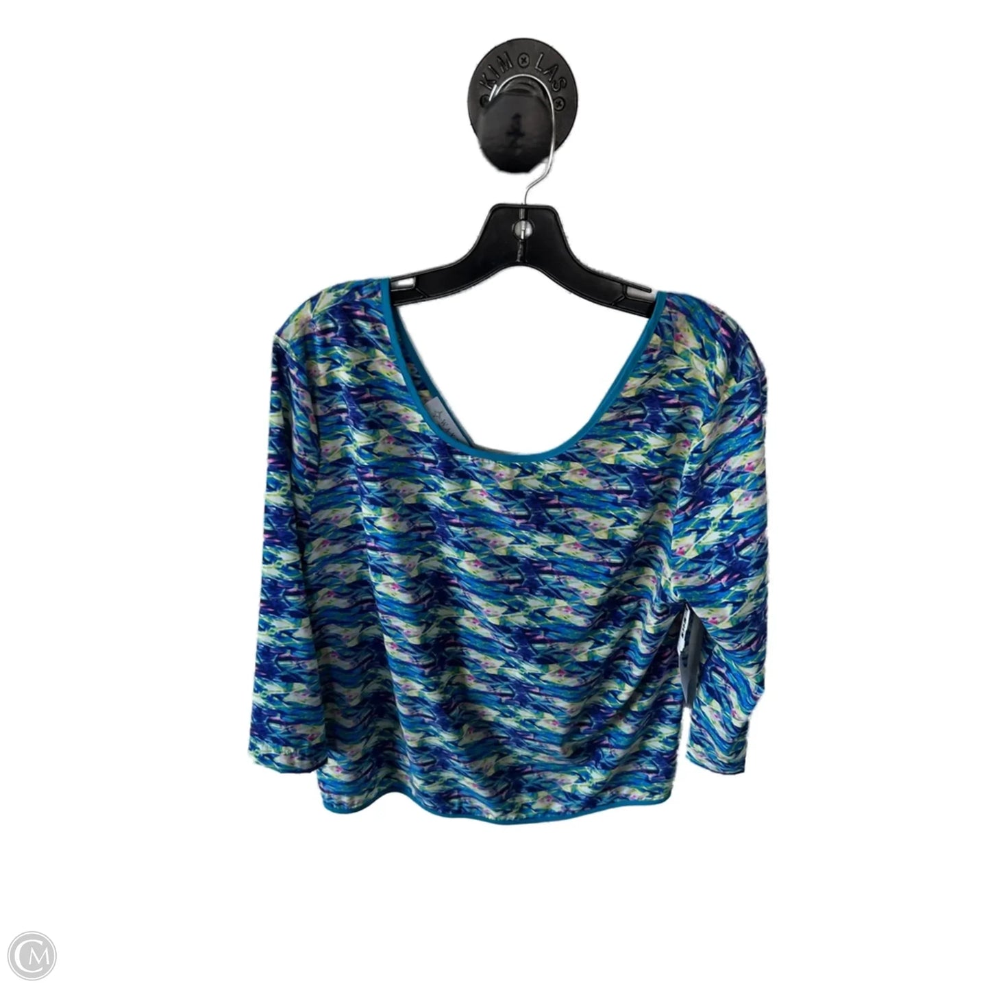 Top 3/4 Sleeve By Wayf In Blue & Green, Size: L