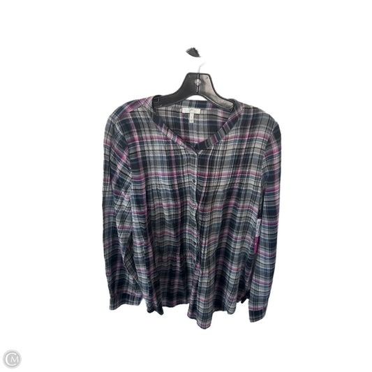 Top Long Sleeve By Joie In Grey & Purple, Size: L