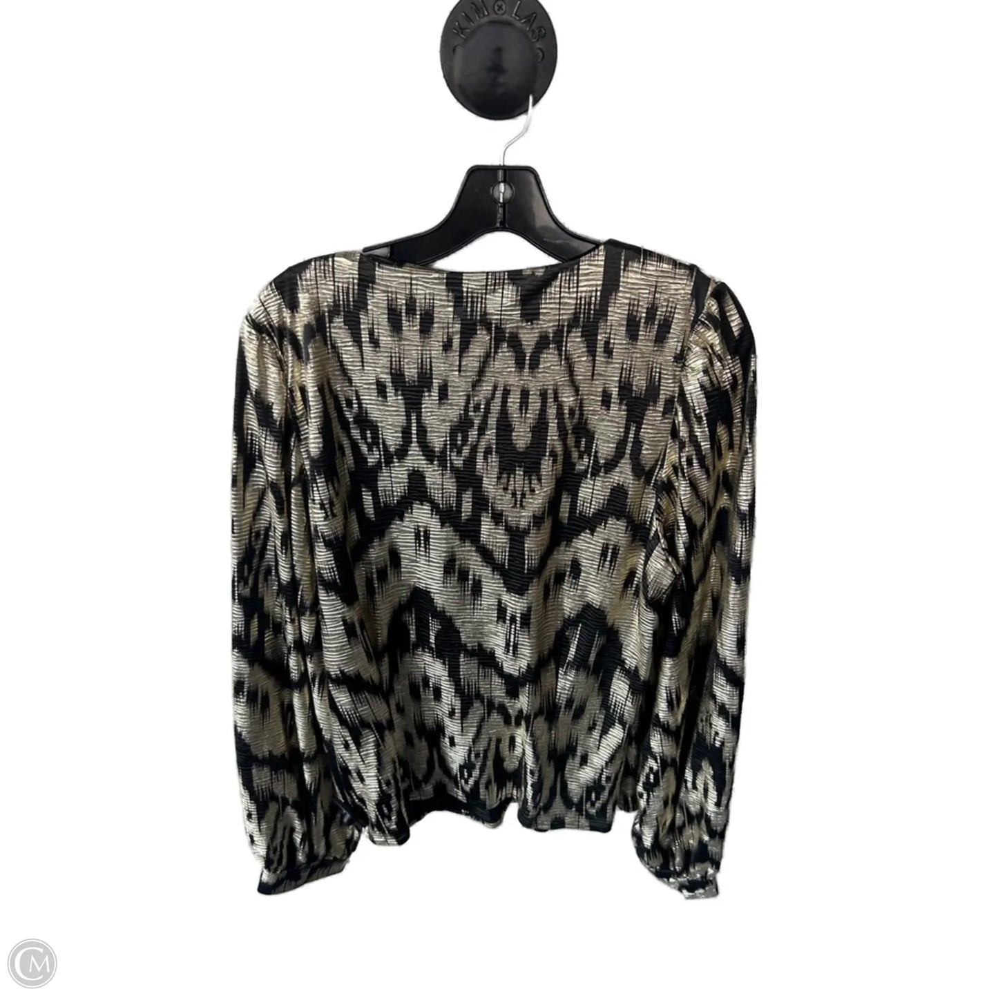 Top Long Sleeve By Aqua In Black & Gold, Size: L