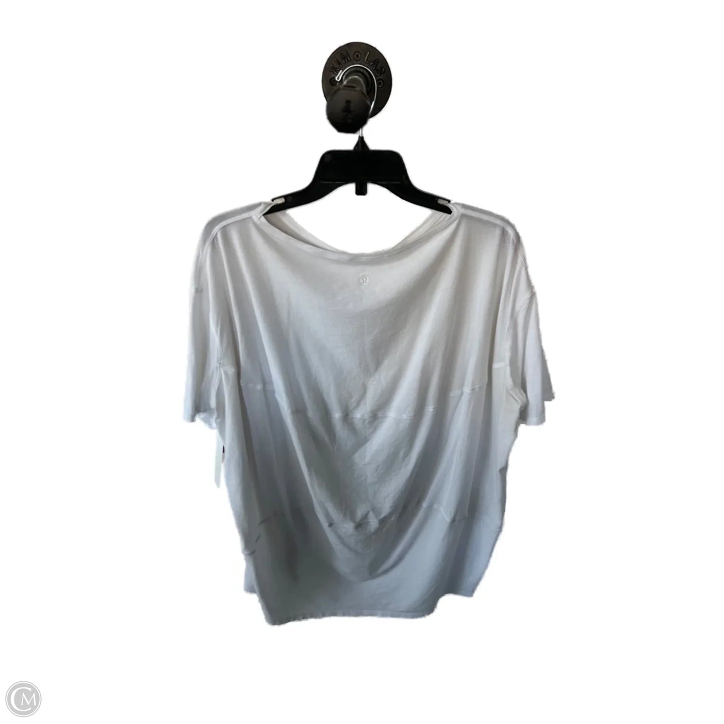 Athletic Top Short Sleeve By Lululemon In White, Size: Xl