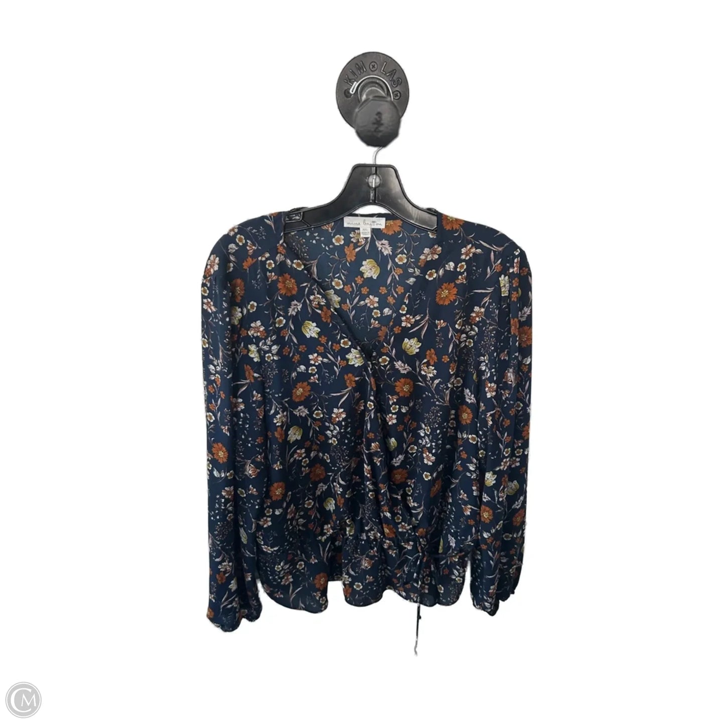 Top Long Sleeve By Clothes Mentor In Blue & Brown, Size: Xxl
