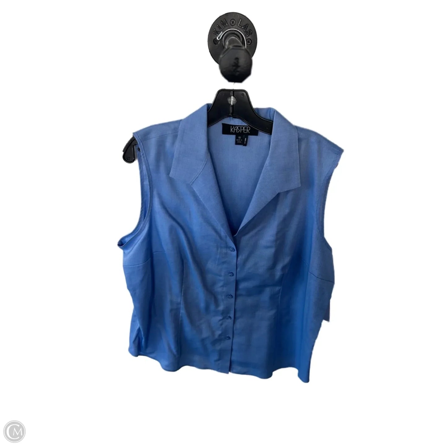 Top Sleeveless By Kasper In Blue, Size: 1x