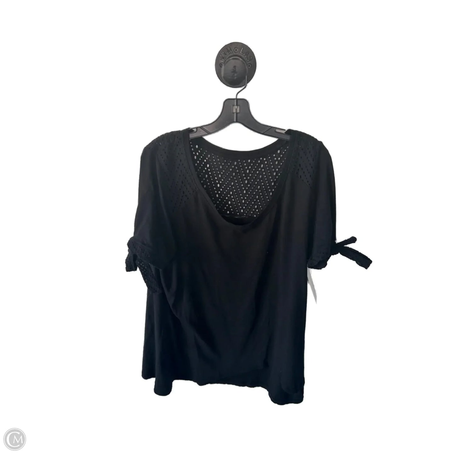 Top Short Sleeve By Lane Bryant In Black, Size: 1x