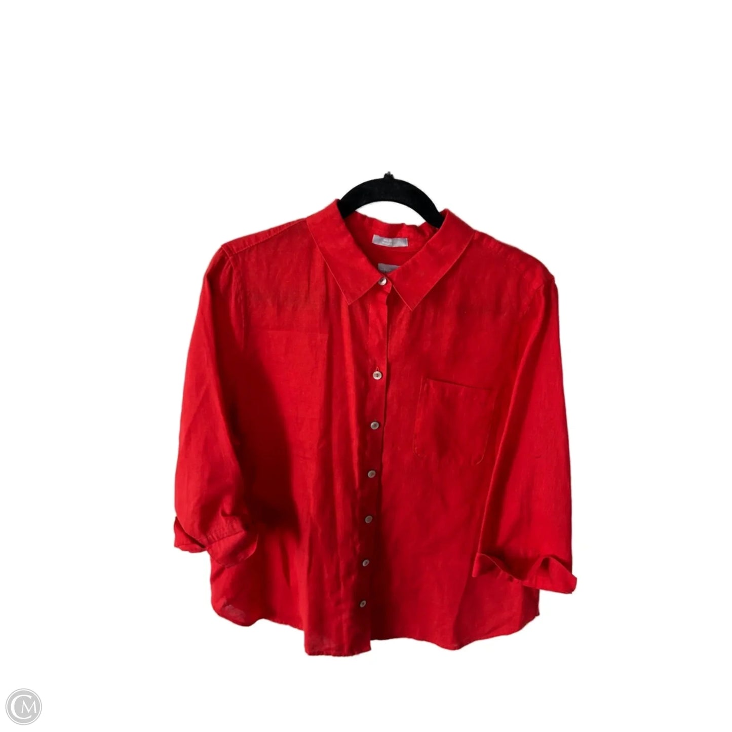 Top 3/4 Sleeve By Chicos In Orange, Size: L