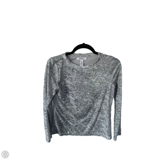 Top Long Sleeve By White House Black Market In Grey, Size: Xs