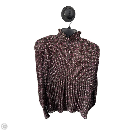 Top Long Sleeve By Cabi In Black & Pink, Size: Xxs