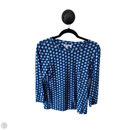 Top 3/4 Sleeve Basic By Chicos In Blue & White, Size: M