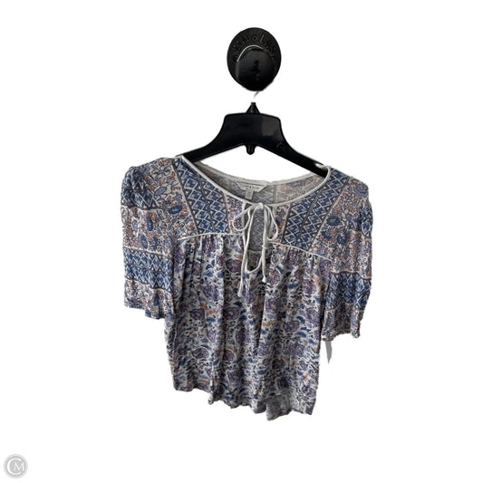 Top Short Sleeve By Lucky Brand In Blue & Purple, Size: S