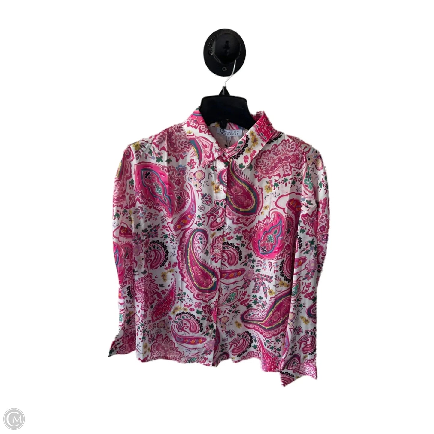 Top Long Sleeve By Clothes Mentor In Pink & White, Size: S