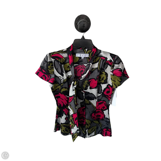 Top Short Sleeve By Trina Turk In Grey & Pink, Size: Xs