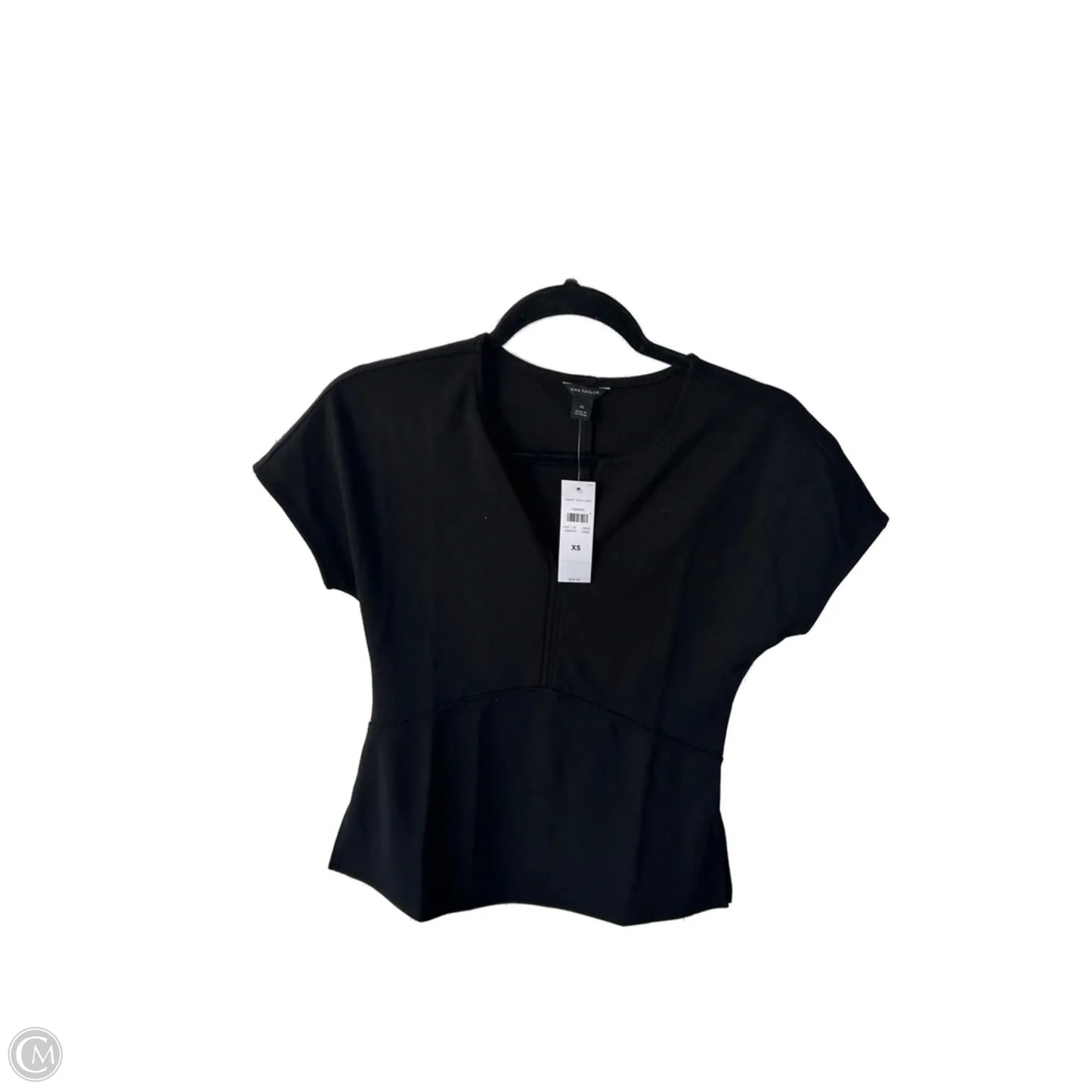 Top Short Sleeve By Ann Taylor In Black, Size: Xs