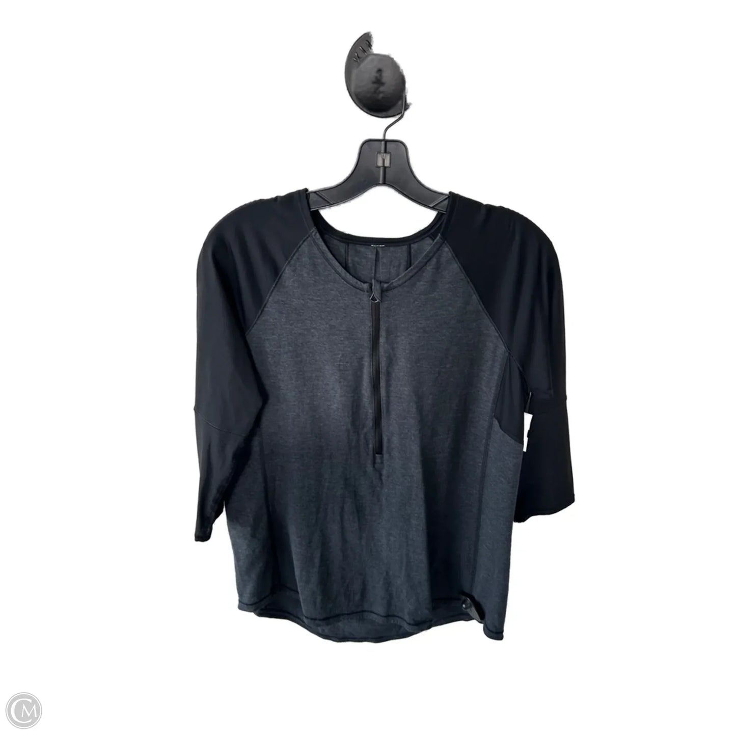 Athletic Top Long Sleeve Crewneck By Lululemon In Black & Grey, Size: Xs