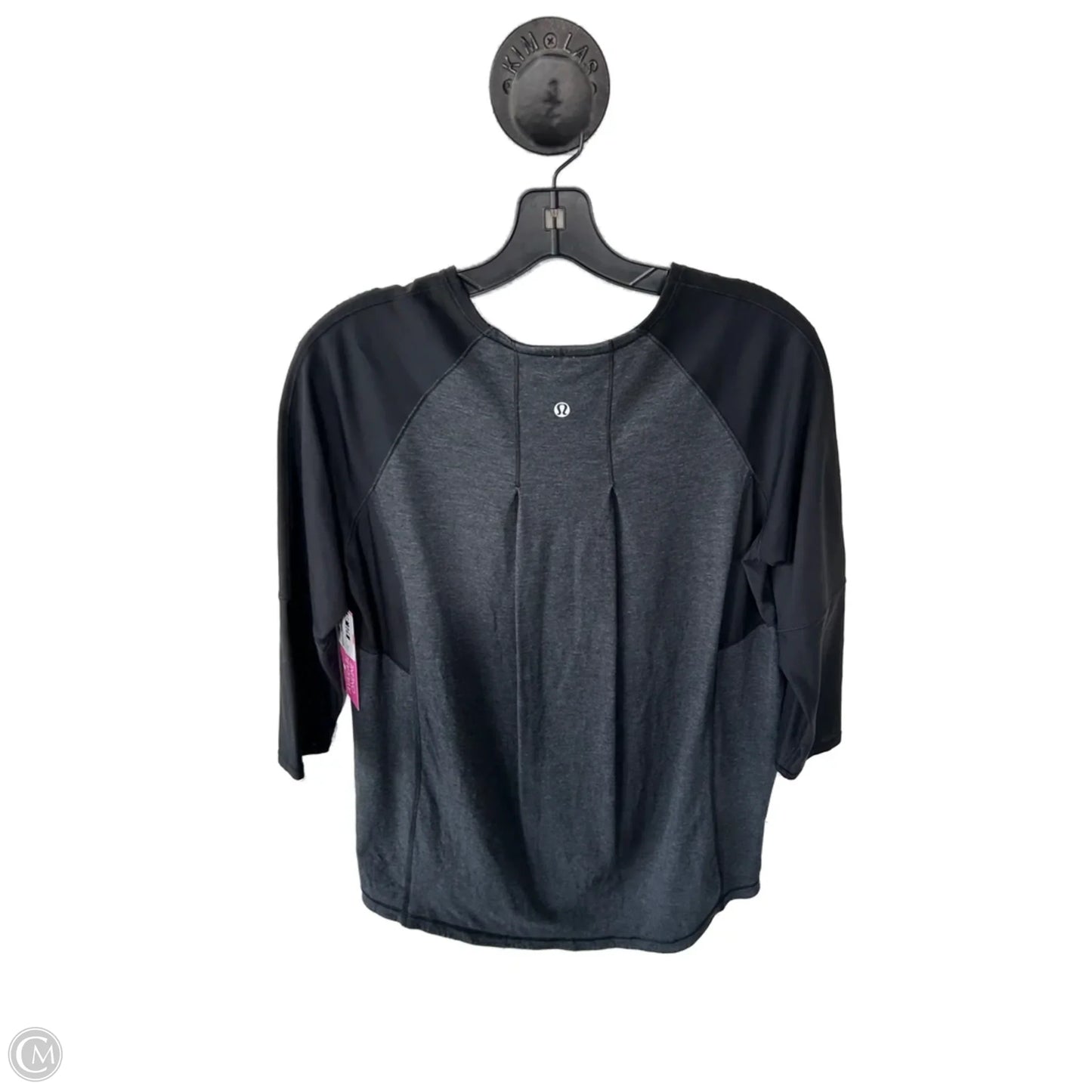 Athletic Top Long Sleeve Crewneck By Lululemon In Black & Grey, Size: Xs