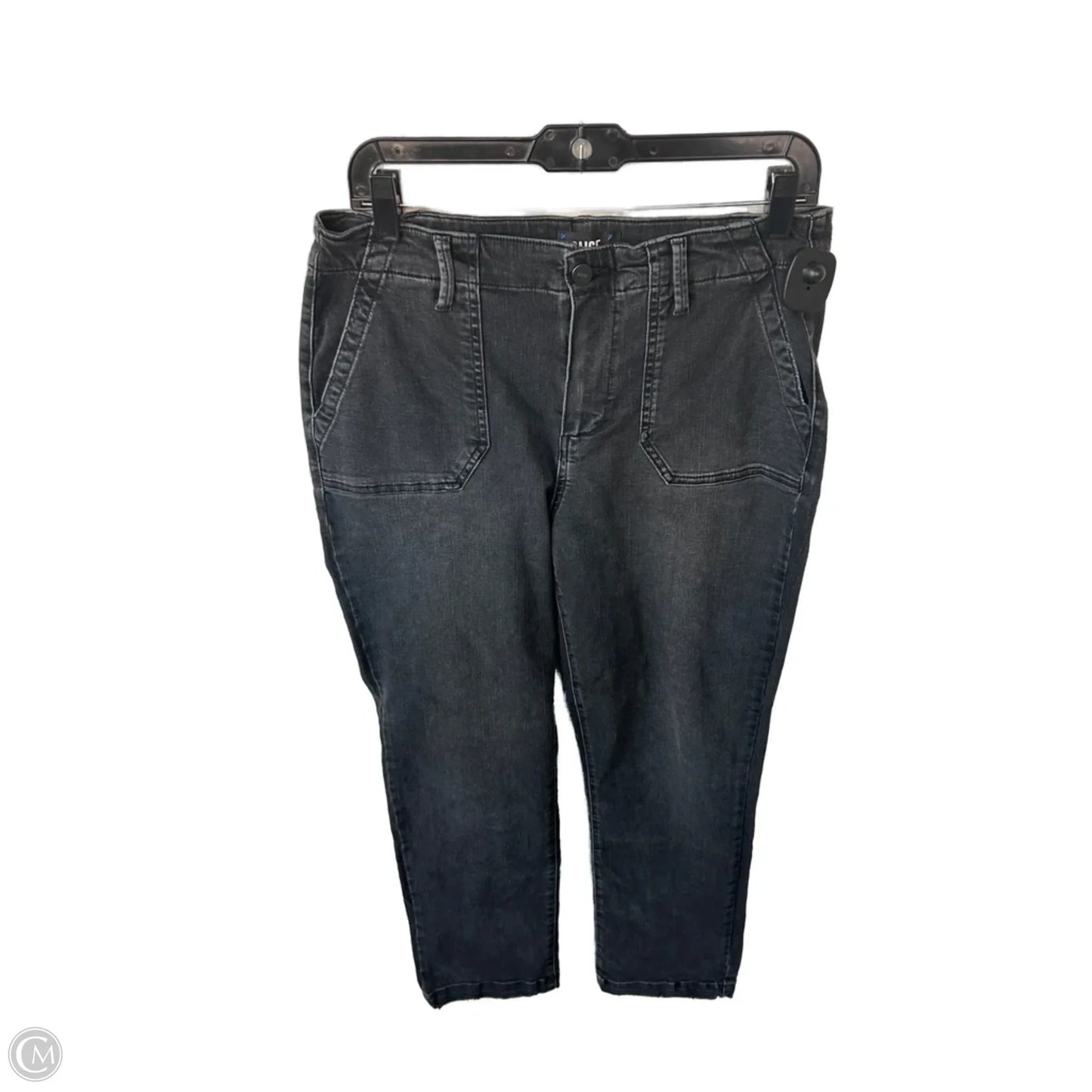Jeans Straight By Paige In Black Denim, Size: 6