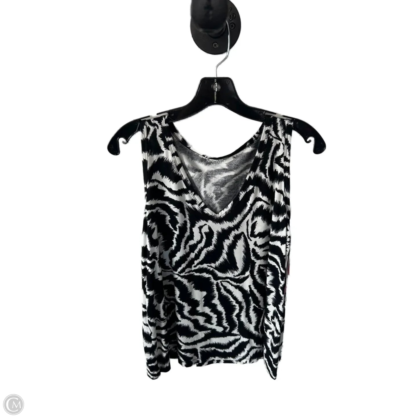 Top Sleeveless Basic By Nine West In Black & White, Size: M