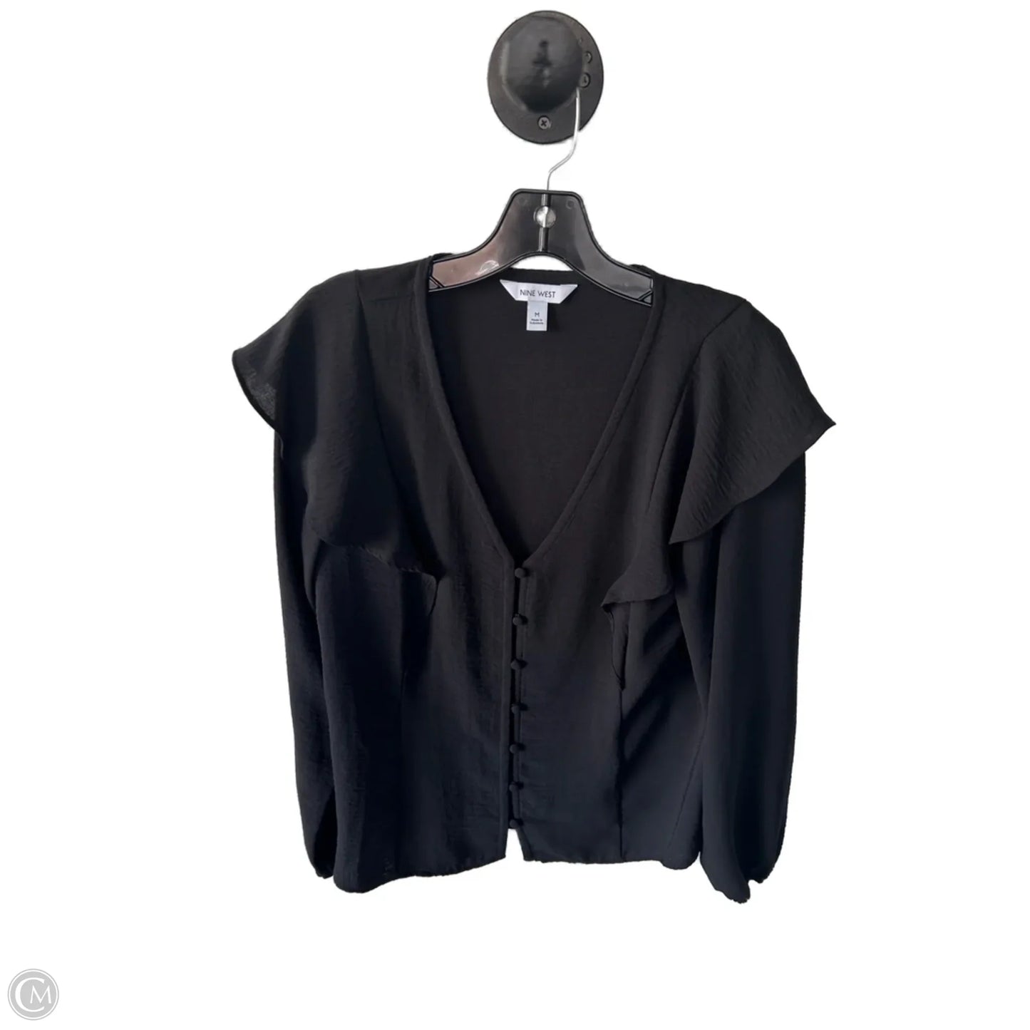 Top Long Sleeve By Nine West In Black, Size: M