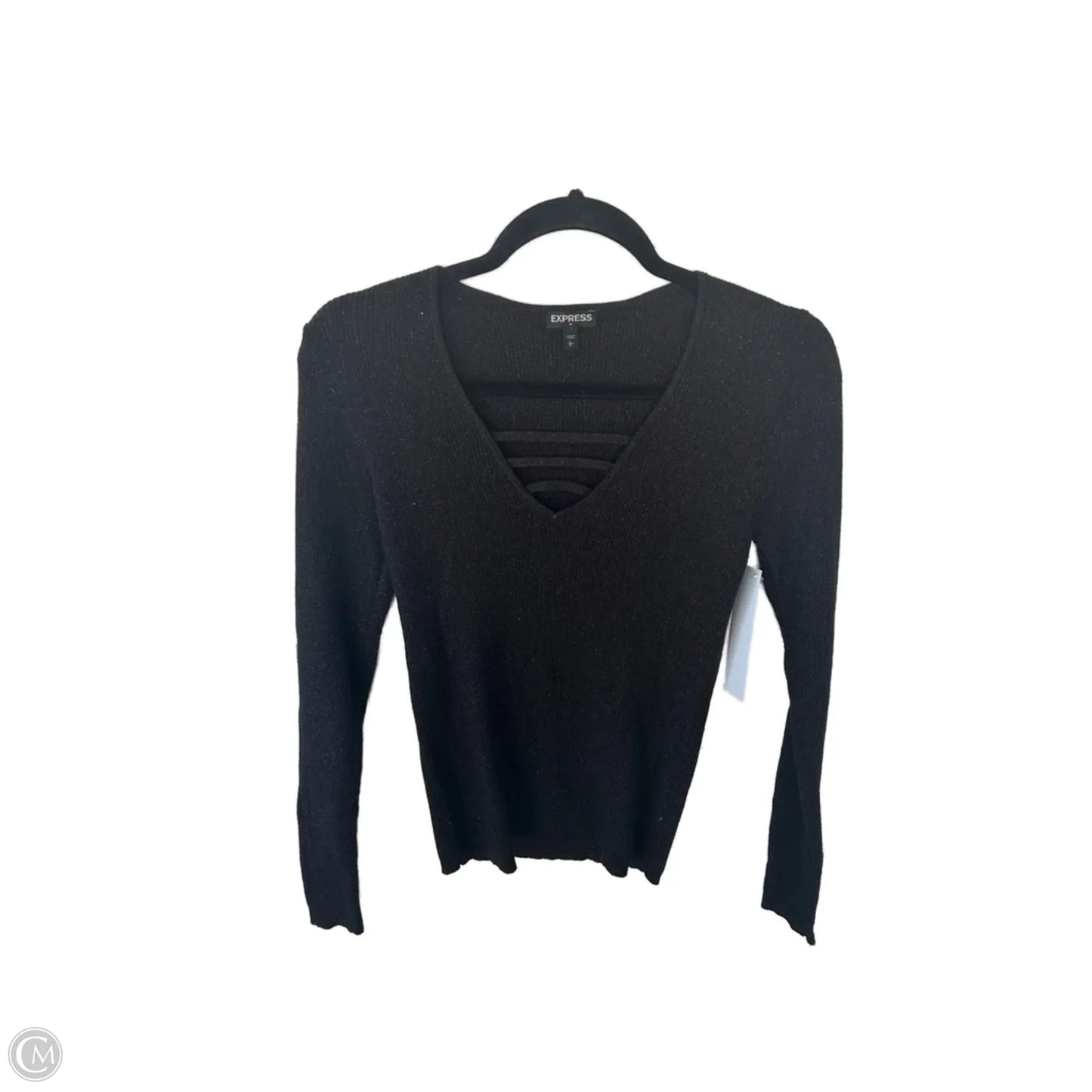 Top Long Sleeve By Express In Black & Brown, Size: L