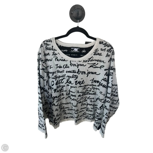 Sweater Designer By Karl Lagerfeld In Black & White, Size: 2x