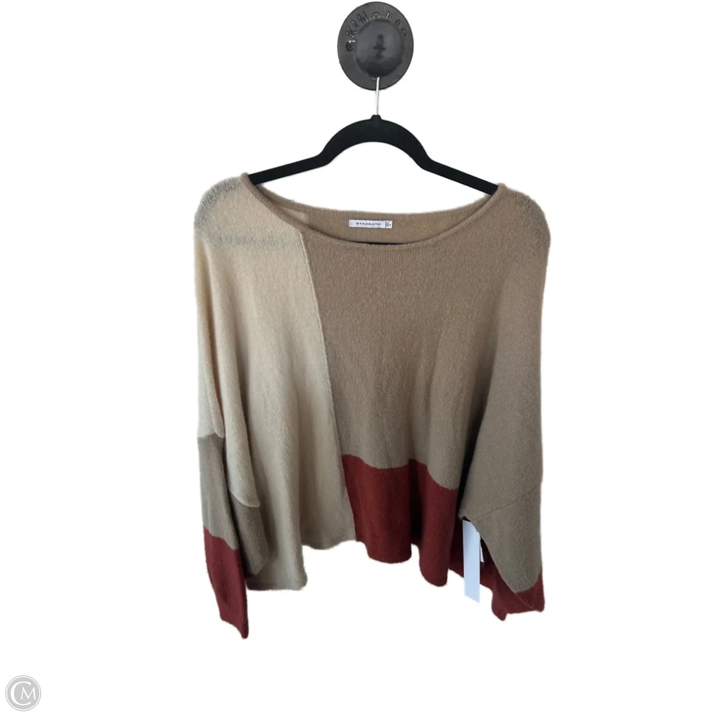 Sweater By Staccato In Tan & White, Size: L
