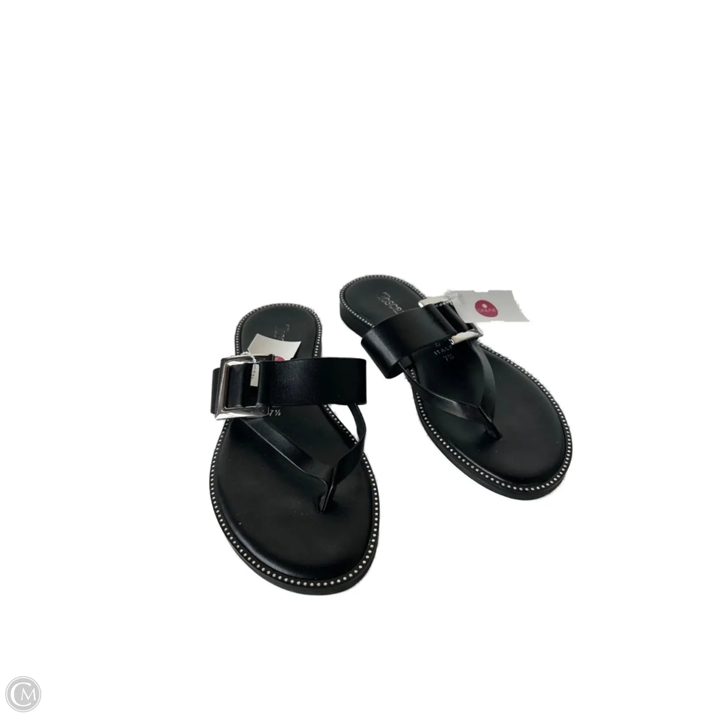 Sandals Flats By Clothes Mentor In Black, Size: 7.5