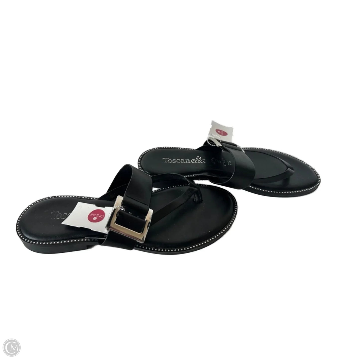 Sandals Flats By Clothes Mentor In Black, Size: 7.5