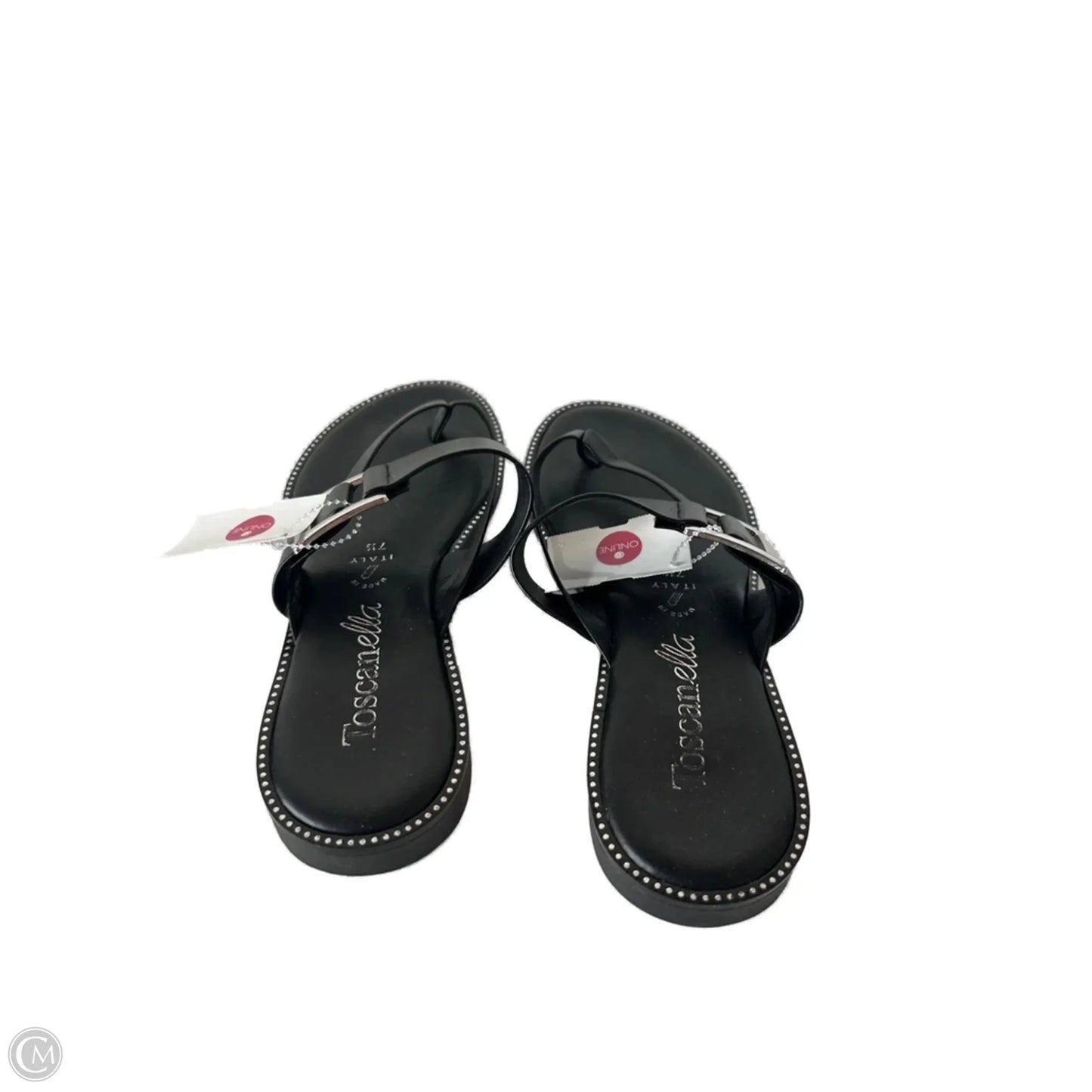 Sandals Flats By Clothes Mentor In Black, Size: 7.5