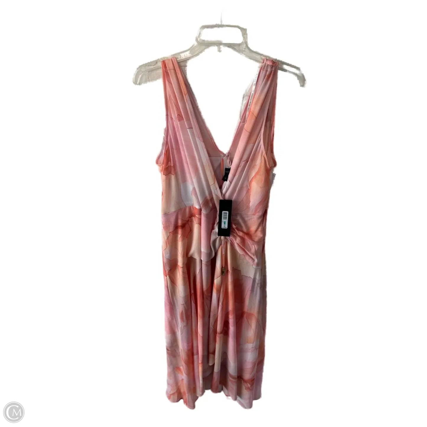 Dress Party Midi By Donna Karan In Orange & Pink, Size: Xl