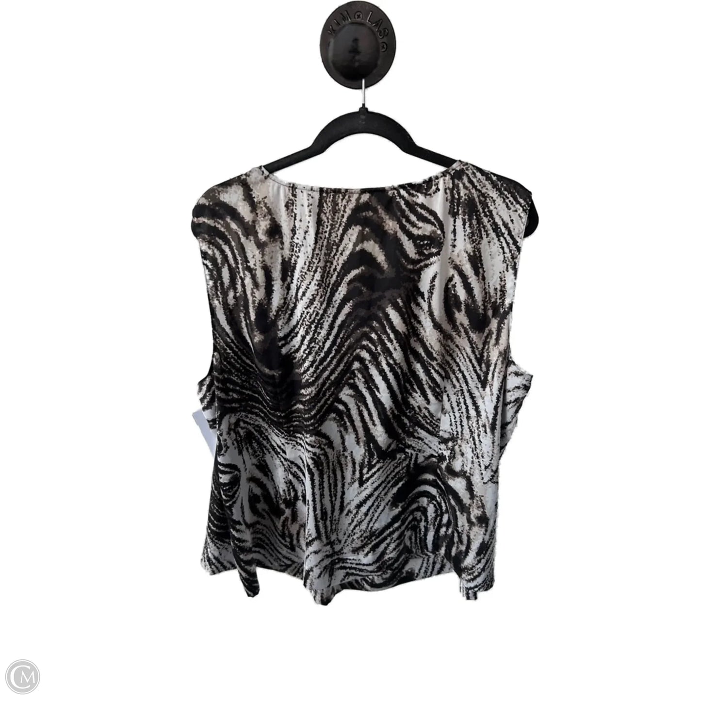 Top Sleeveless By Sejour In Brown & White, Size: 2x