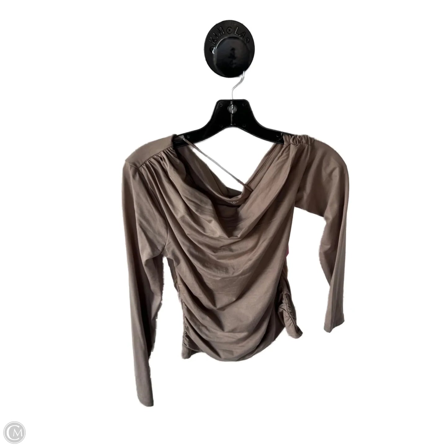 Top Long Sleeve By Abercrombie And Fitch In Tan, Size: M