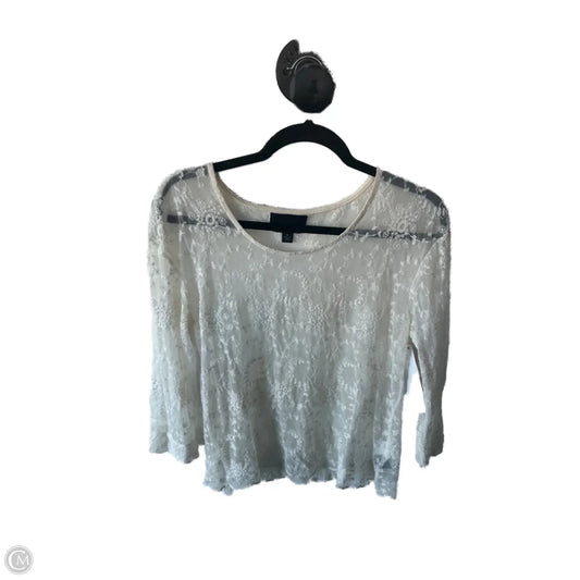 Top 3/4 Sleeve By Cynthia Rowley In Cream, Size: M