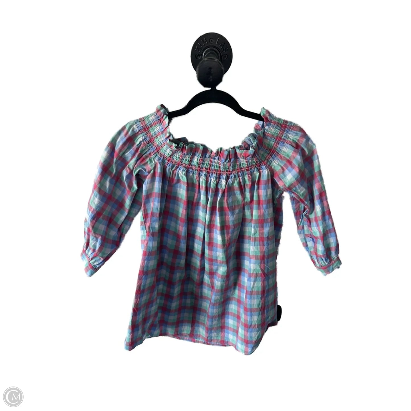 Top 3/4 Sleeve Designer By Kate Spade In Blue & Green, Size: Xs