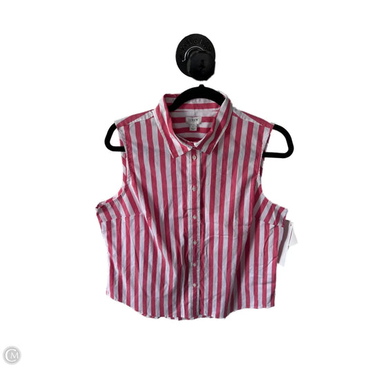 Top Sleeveless By J. Crew In Pink & White, Size: L