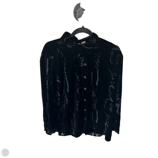 Top Long Sleeve By Chicos In Black, Size: L