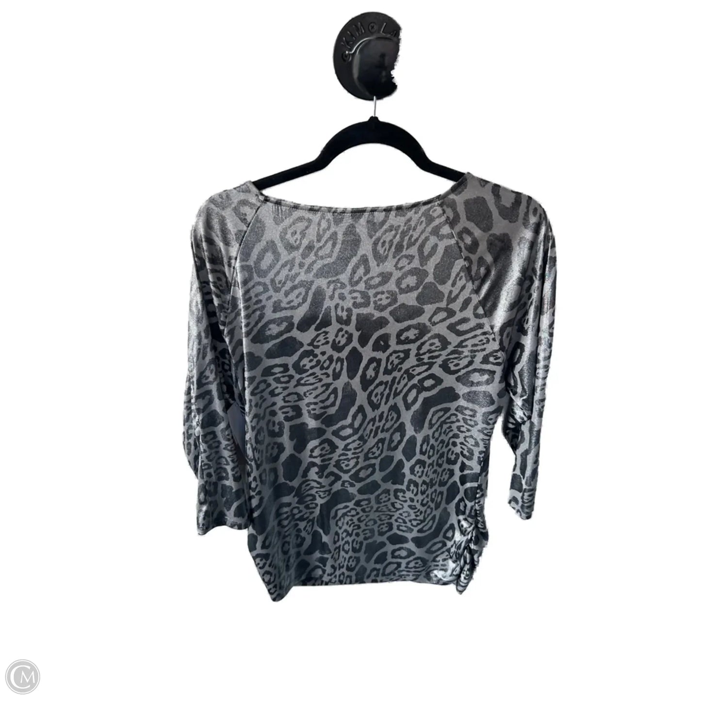 Top 3/4 Sleeve By Inc In Silver, Size: L