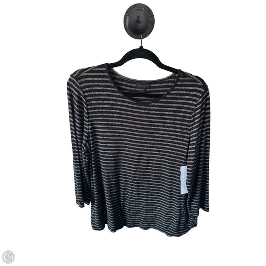Top Long Sleeve By J. Jill In Black & Brown, Size: L