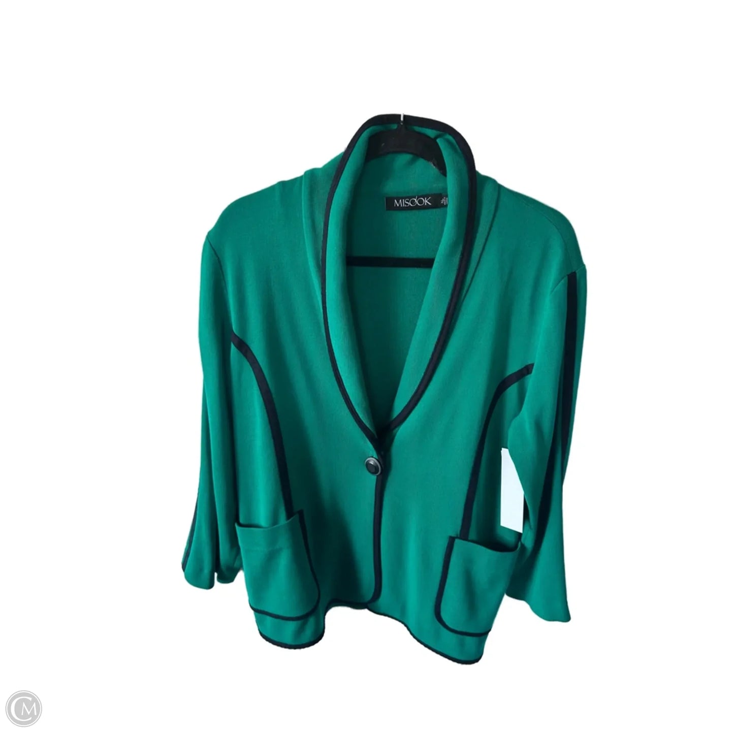 Blazer By Misook In Black & Green, Size: Xl