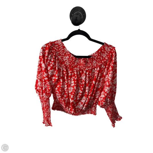 Top Long Sleeve By Clothes Mentor In Red & White, Size: M
