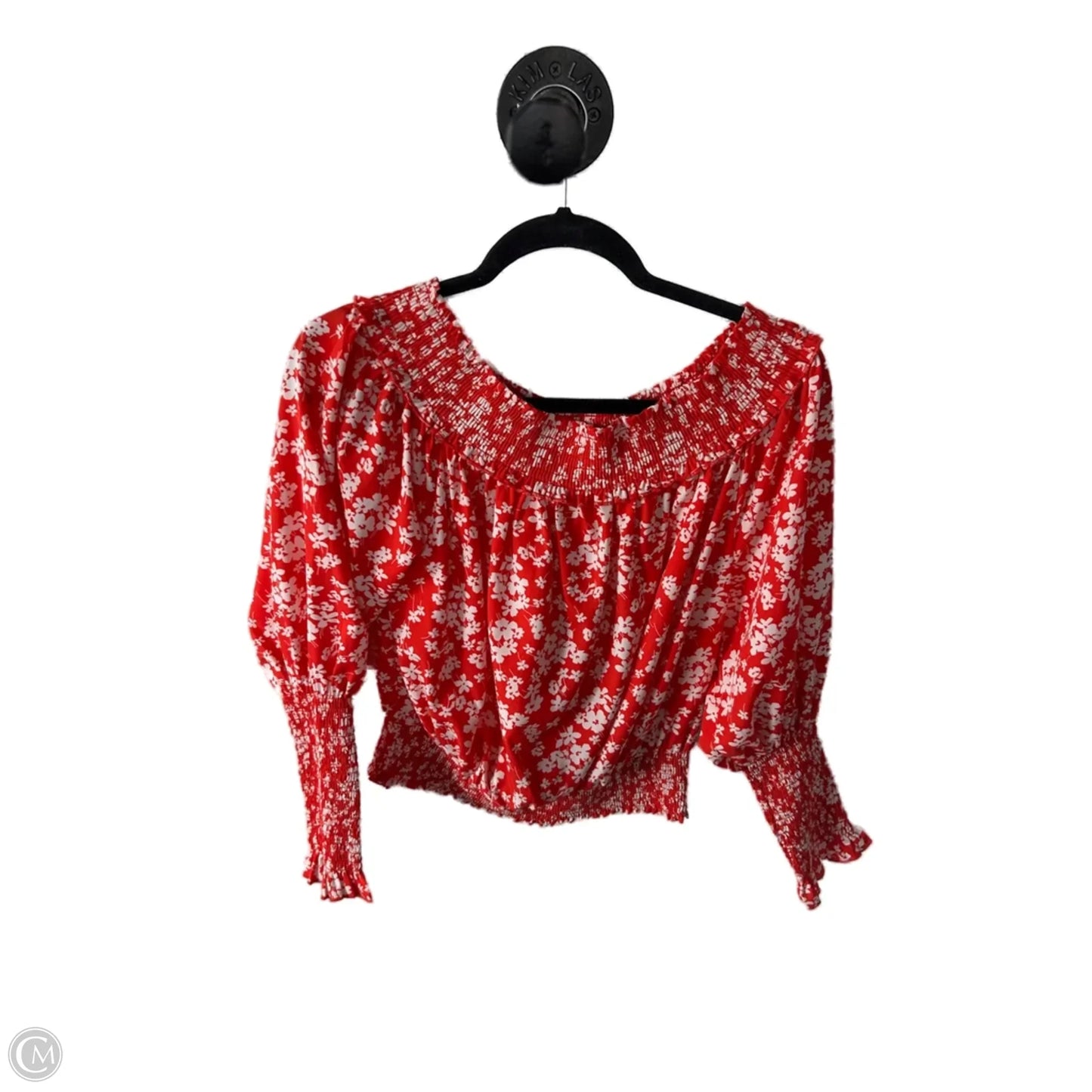 Top Long Sleeve By Clothes Mentor In Red & White, Size: M