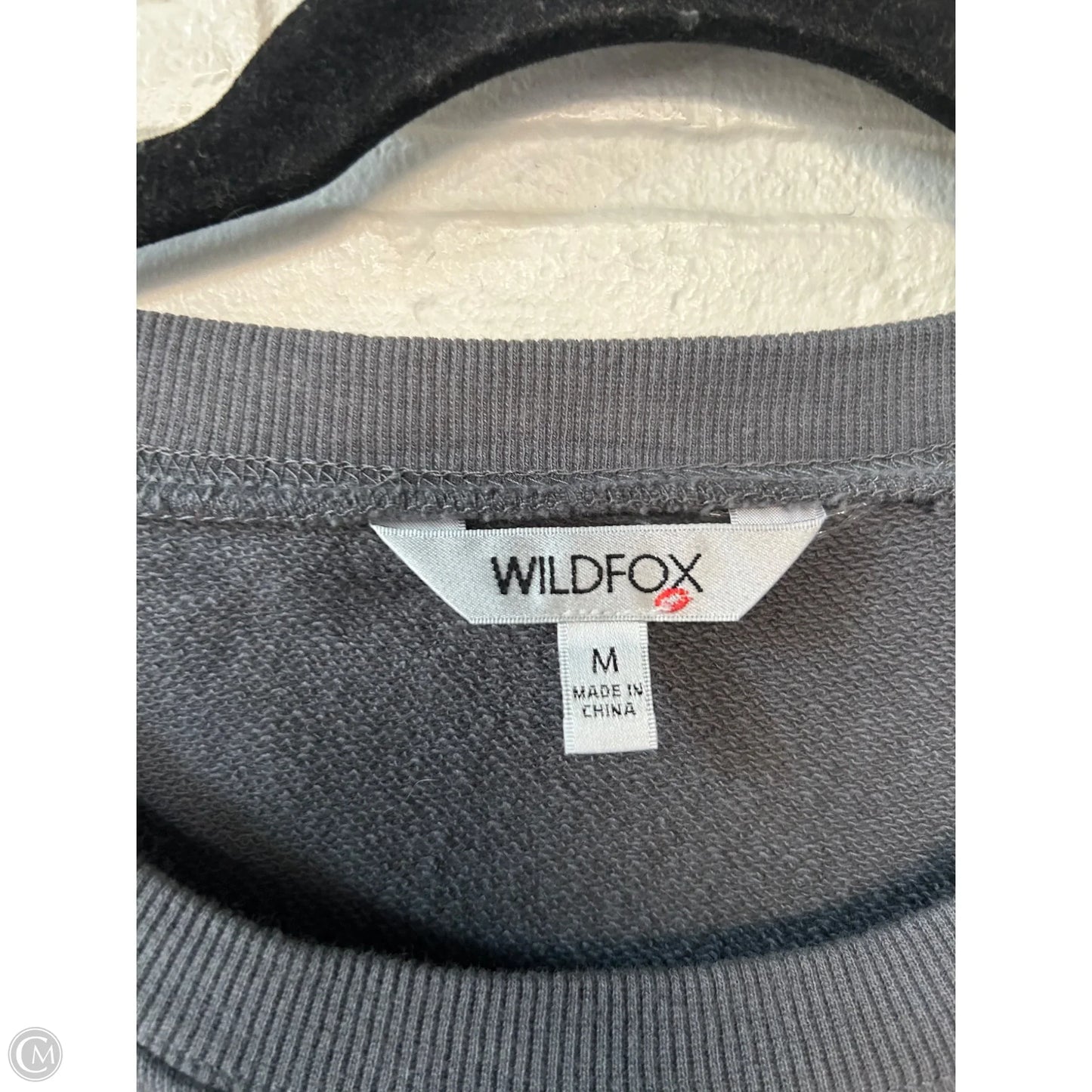 Sweatshirt Crewneck By Wildfox In Grey & Pink, Size: M