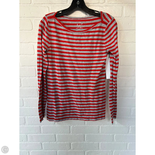 Top Long Sleeve Basic By J. Crew In Grey & Orange, Size: M